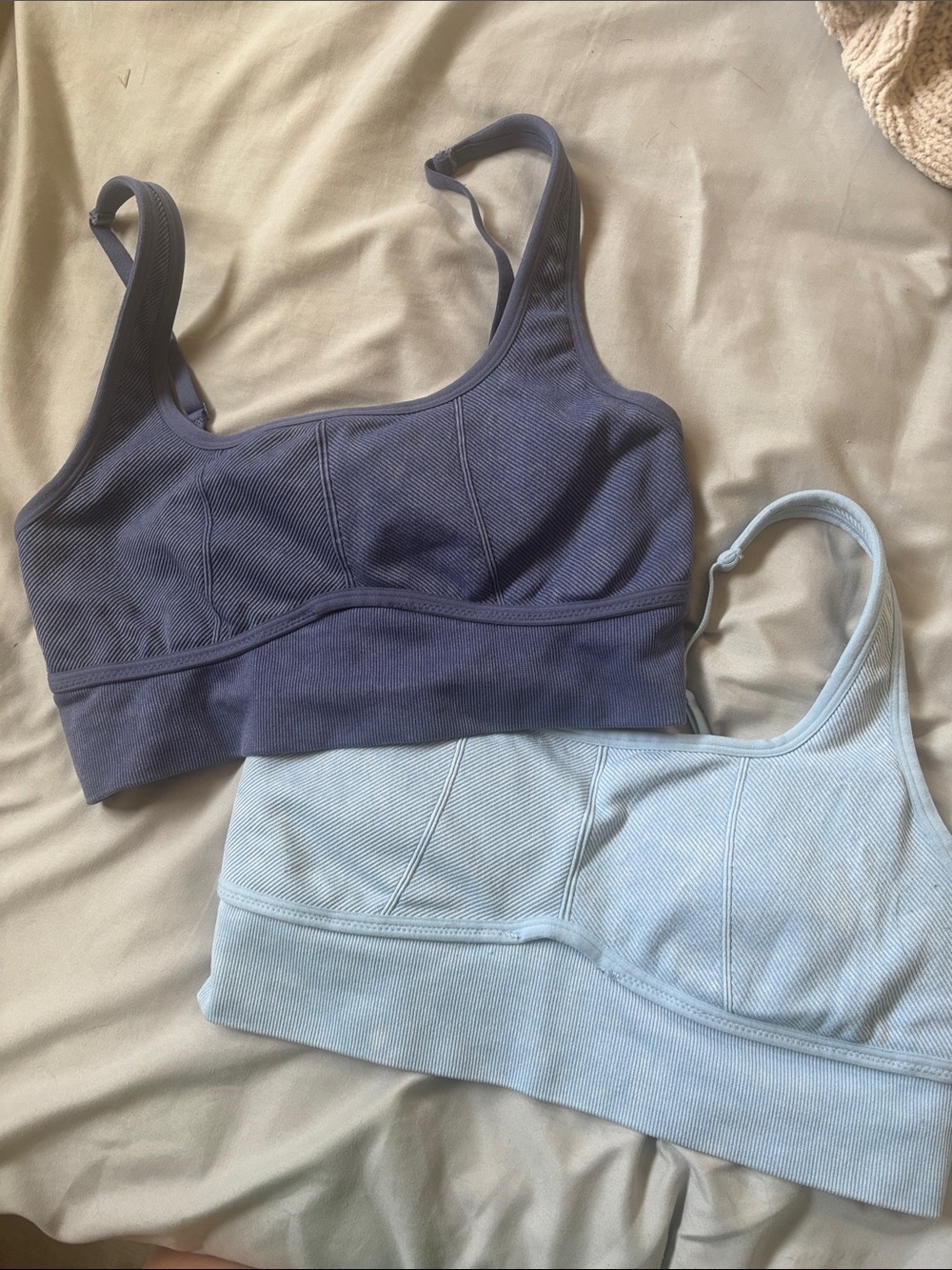 Everyday Ribbed Bralette - dark blue and Light Blue